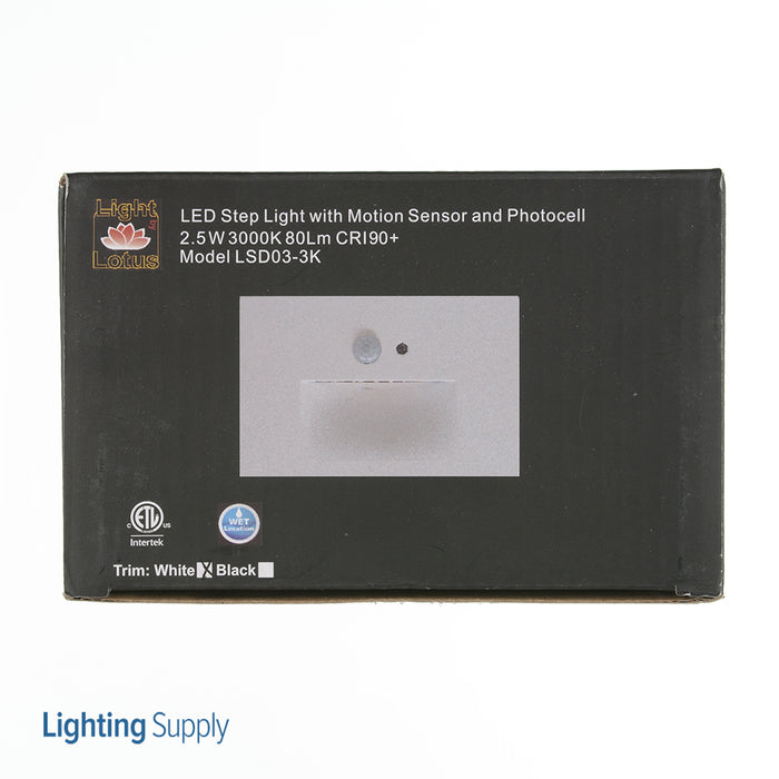 Lotus LED Lights Step Light With Motion Sensor And Photocell White 120V 2.5W 3000K 80Lm 90 CRI (LSD03-3K-WH)