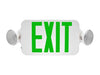 Maxlite 103371 Exit And Emergency Combination Thermoplastic Green Letters White Remote Head Capable (EXC-GWRC)
