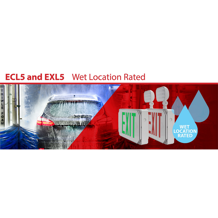 NICOR LED Outdoor Emergency Exit Sign Green Lettering K 2.74W 120/277V (EXL51UNVWHG2)