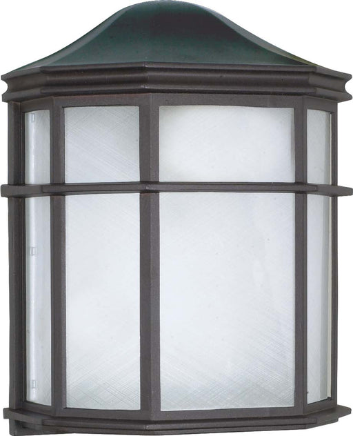 SATCO/NUVO 1-Light 10 Inch Cage Lantern Wall Fixture Die Cast Linen Acrylic Lens (60-539)