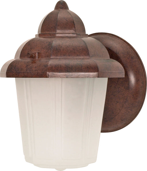SATCO/NUVO 1-Light 9 Inch Wall Lantern Hood Lantern With Satin Frosted Glass (60-640)