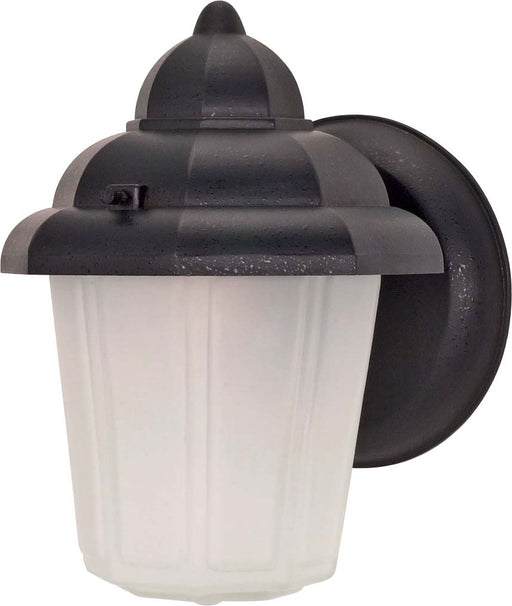 SATCO/NUVO 1-Light 9 Inch Wall Lantern Hood Lantern With Satin Frosted Glass (60-641)