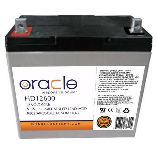 Oracle 12V 60 Amp Hour Heavy-Duty Multi-Purpose Sealed Lead Acid AGM (HD12600)