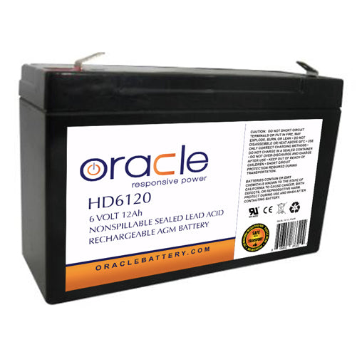 Oracle 6V 12 Amp Hour Heavy-Duty Multi-Purpose Sealed Lead Acid AGM (HD6120)