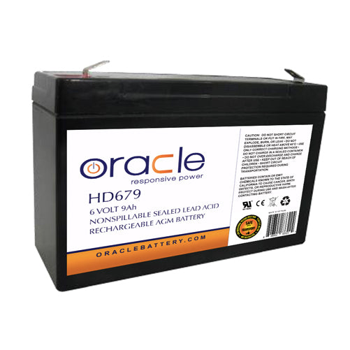 Oracle 6V 9 Amp Hour Heavy-Duty Multi-Purpose Sealed Lead Acid AGM (HD679)