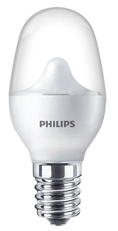 Philips 0.5C7/LEDnight light/E12/MilkyND120V 2PF 574038 LED C7 Lamp 0.5W 120V 2700K Warm White 30Lm 80 CRI E12 Base Non-Dimmable Milky (929001224613)