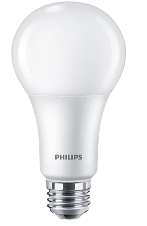 Philips 18.5A21/PER/927/FR/P/E26/3WAY/T20 4/1PF 571521 LED A21 3-Way Lamp 6W/13W/18.5W 120V 2700K 250 Degree Beam 90 CRI E26 Base Frosted (929002285133)