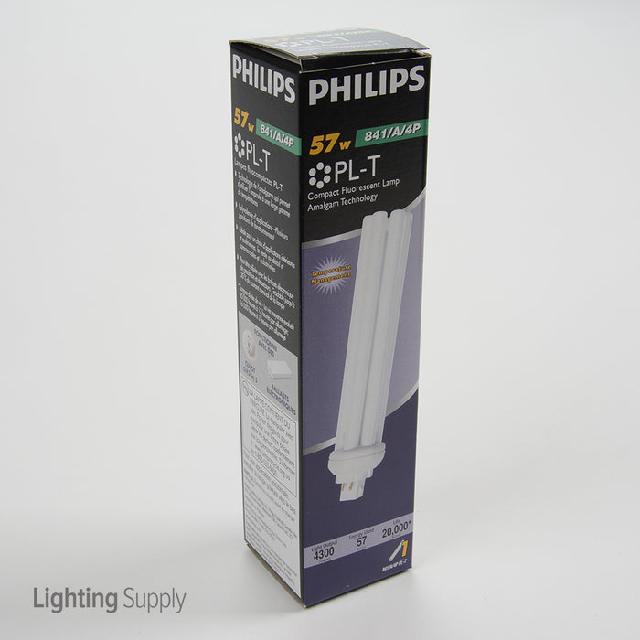 Philips 146332 PL-T 57W/841/A/4P 57W PL-T Triple Tube Compact Fluorescent 4100K 162V 82 CRI 4-Pin GX24Q-5 Plug-In Base Bulb (927914084020)