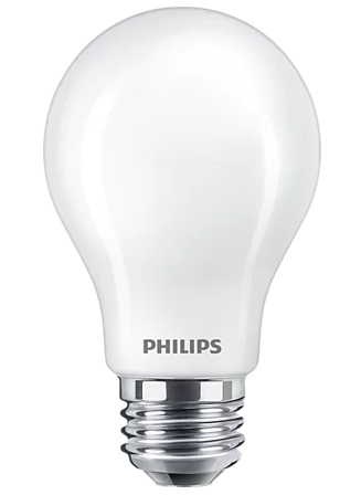 Philips 8A19/PER/UD/FR/G/E26/WGD 4/2PFT20 573436 LED A19 Lamp 8W 120V 2200K-2700K Warm Glow 800Lm 300 Degree Beam 95 CRI E26 Base Frosted (929003083203)