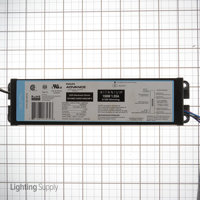 Advance Xitanium LED Driver 150W 120-277V 1.05A 0-10V Dimming (XI150C105V140CNF1)