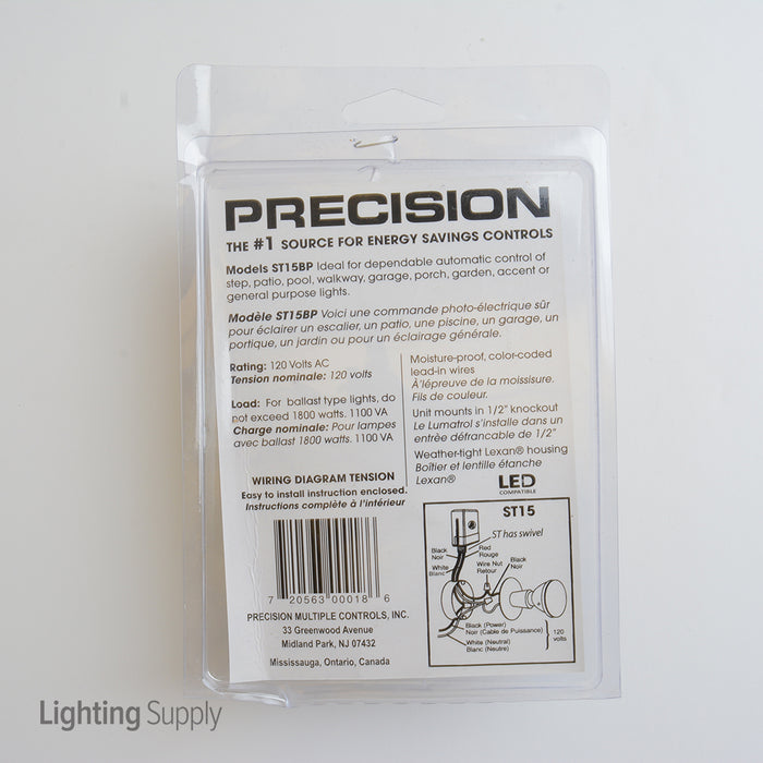 Precision 120V Swivel Nipple Photocell-1800W Maximum (ST15BP)