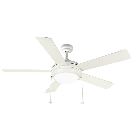 Westgate Manufacturing 52 Inch 5-Blade Ceiling Fan/Light Selectable 3000K/4000K/5000K 19W Integrated LED Pull Chain White/White Blades (WFL-113-PC-5B-52-MCT-WH-WH)