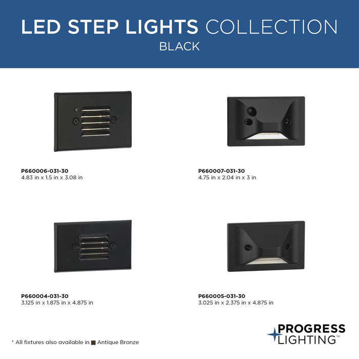 Progress Lighting 4.5W LED Step Light Hood Photo Cell Step Black (P660007-031-30)