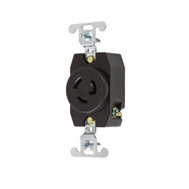 Pass And Seymour Locking Single Receptacle Black 15 Amp 277V 2-Pole 3 Wire (4760)