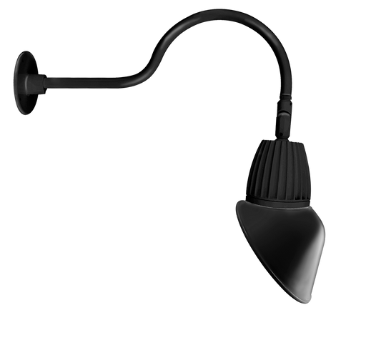 RAB Gooseneck Style1 13W Neutral LED 11 Inch Angled Cone Shade Black (GN1LED13NAC11B)
