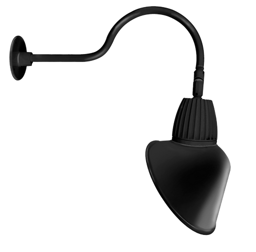 RAB Gooseneck Style1 26W Neutral LED 15 Inch Angled Cone Shade Spot Reflector Black (GN1LED26NSACB)