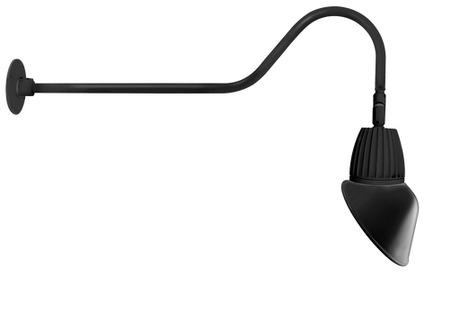RAB Gooseneck Style2 26W Warm LED 11 Inch Angled Cone Shade Spot Reflector Black (GN2LED26YSAC11B)