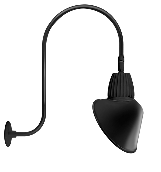 RAB Gooseneck Style3 13W Neutral LED 15 Inch Angled Cone Shade Rectangular Reflector Black (GN3LED13NRACB)