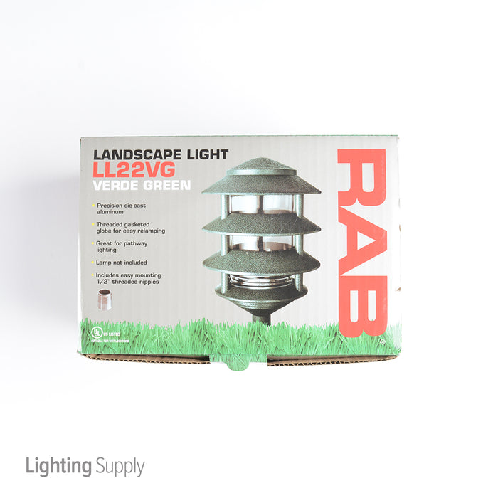 RAB Lawn Light 4 Tier Incandescent 100W Maximum Verde Green (LL22VG)