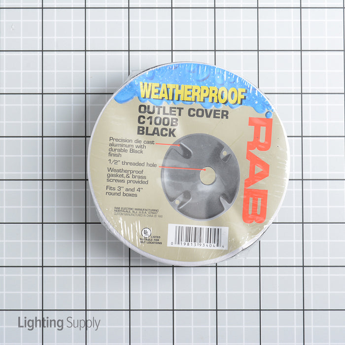 RAB Weatherproof Cover Round 1 Hole Black (C100B)