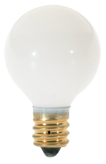 SATCO/NUVO 10G8/W 10W G8 Incandescent Gloss White 1500 Hours 50Lm Candelabra Base 120V 2700K (S3864)