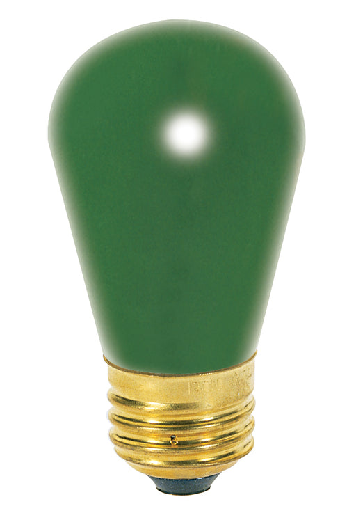 SATCO/NUVO 11S14/G 11W S14 Incandescent Ceramic Green 2500 Hours Medium Base 130V 4-Pack (S3962)