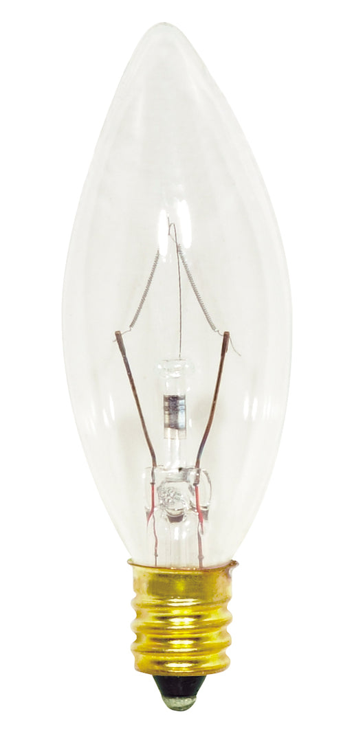 SATCO/NUVO 25B8/PETITE 25W B8 Incandescent Clear 1500 Hours 212Lm Candelabra Base 130V 2700K (S3346)