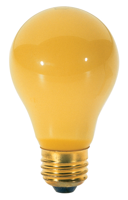 SATCO/NUVO 40A/BUG 40W A19 Incandescent Yellow 2000 Hours Medium Base 130V 2 Per Pack (S3859)