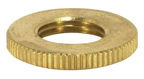 SATCO/NUVO Brass Round Knurled Locknut 3/4 Inch Diameter 1/8 IP 3/32 Inch Thick Burnished And Lacquered (90-004)