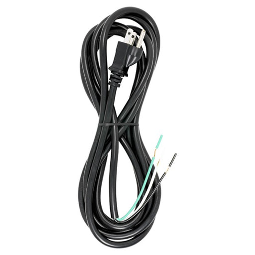 SATCO/NUVO 10 Foot 18/3 SJT 105C Heavy Duty Cord Set Black Finish 50 Carton 3 Prong Molded Plug Stripped And Slit (90-2325)