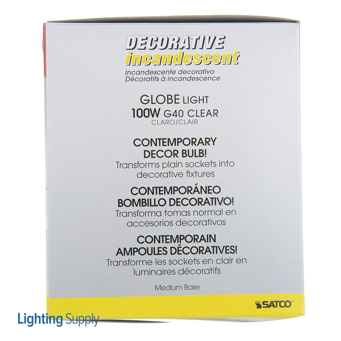 SATCO/NUVO 100G40 100W G40 Incandescent Clear 4000 Hours 1150Lm Medium Base 120V 2700K (S3013)