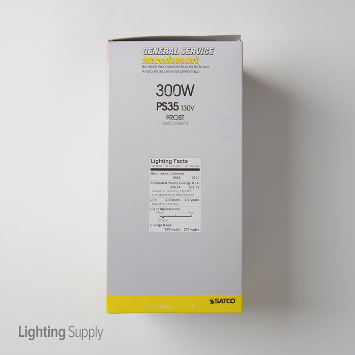 SATCO/NUVO 300/PS35/IF 300W Ps35 Incandescent Frost 2500 Hours 3600Lm Mogul Base 130V 2700K (S4962)