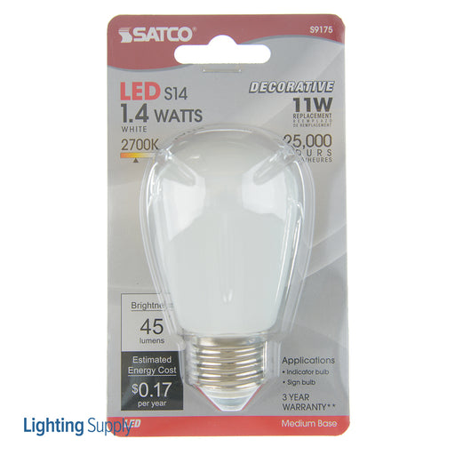 SATCO/NUVO 1.4W S14/WH/LED/120V/E26/CD 1.4W LED S14 White 2700K Medium Base 120V (S9175)
