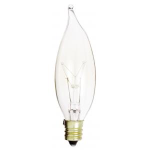 SATCO/NUVO 15W CA8 Incandescent Clear 2500 Hours 95Lm Candelabra Base 130V 2700K (A3673)