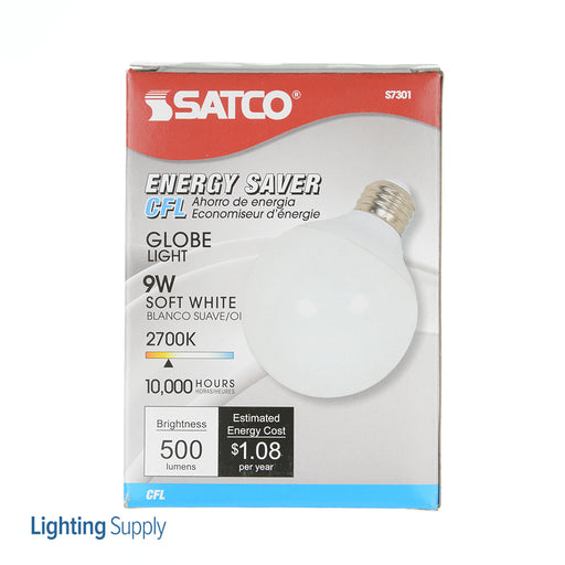 SATCO/NUVO 9G25/27 9W G25 Compact Fluorescent 2700K 82 CRI Medium Base 120V (S7301)