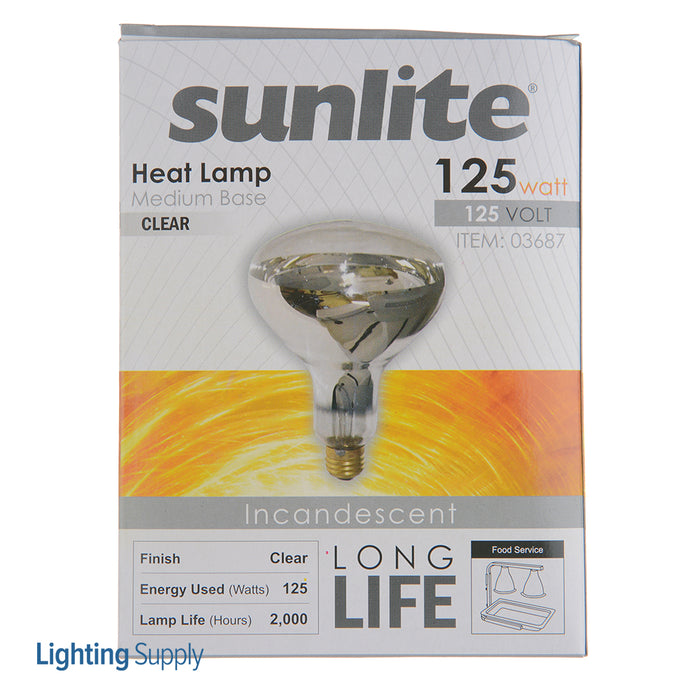 Sunlite 125R40/H/CL Incandescent 3200K 125V 125W Reflector R40 Medium E26 Dimmable (03687-SU)