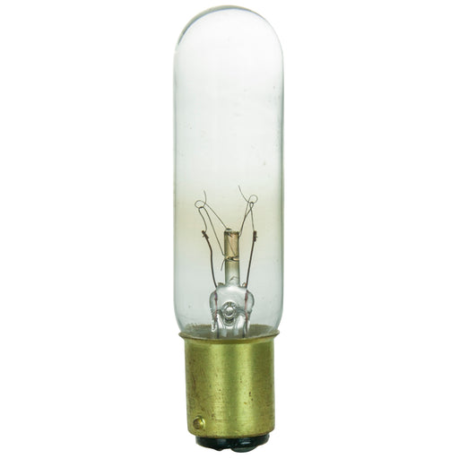 Sunlite 15T6/CL/DC Incandescent 3200K 120V 15W 90Lm T6 Double Contact Bayonet BA15D Dimmable (01908-SU)
