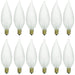 Sunlite 25CFF/32/12PK Flame Tip Chandelier Lamp 25W Candelabra Base E12 120V Frost Incandescent Dimmable 3200K Warm White 12 Pack (40026-SU)