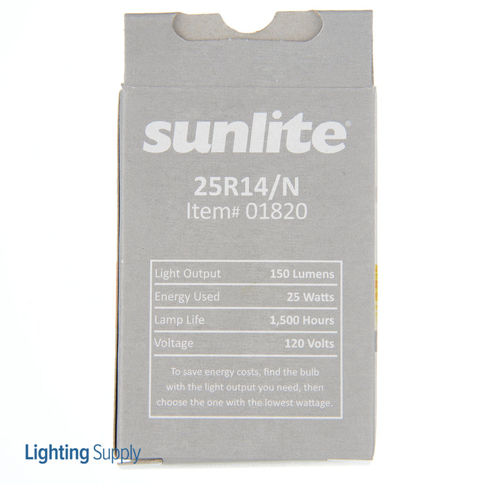 Sunlite 25R14/FL/N Incandescent 3200K 120V 25W 170Lm Reflector R14 Intermediate E17 Dimmable (01820-SU)