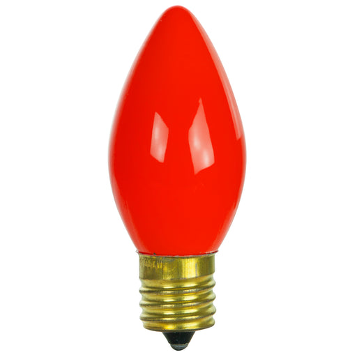 Sunlite 7C9/R Red Incandescent 120V 7W Night Light C9 Intermediate E17 Base Dimmable (01310-SU)