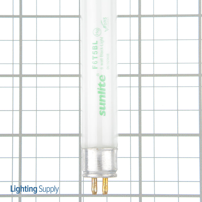 Sunlite F6T5/BL Black Light Fluorescent 6W Tubular T5 Mini Bipin G5 Base Non-Dimmable (38010-SU)