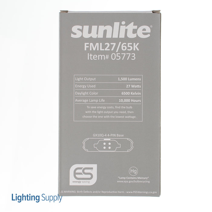 Sunlite FML27/65K Compact Fluorescent 6500K 27W 1500Lm FML 4-Pin (GX10Q-4) Plug-In Non-Dimmable (05773-SU)