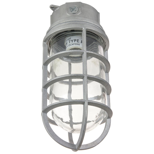 Sunlite VT201 Ceiling Mount Vaporproof Industrial Fixture Metallic Finish Clear Glass 3/4 Piping 120V Non-Dimmable (04987-SU)