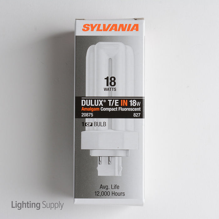 Sylvania CF18DT/E/IN/827/ECO 18W T4 Triple Tube Compact Fluorescent 2700K 82 CRI 4-Pin GX24Q-2 Plug-In Base Bulb (20875)