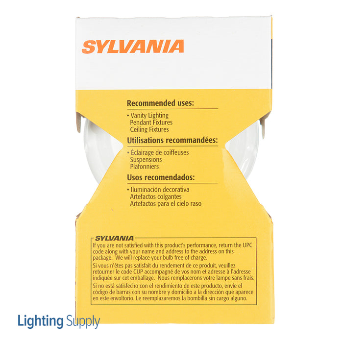Sylvania 25G25/W/RP 120V Incandescent G25 Decor Bulb Shape Soft White Finish Medium Aluminum Base 25W 120V 2850K (14286)
