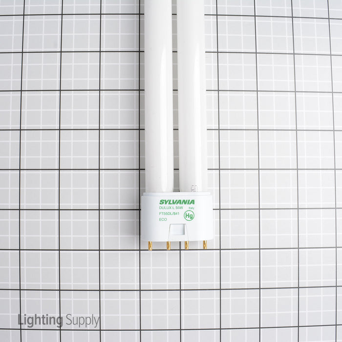 Sylvania FT55DL841ECO 55W T5 Long Twin Tube Compact Fluorescent 4100K 82 CRI 4-Pin 2G11 Plug-In Base Bulb (20592)
