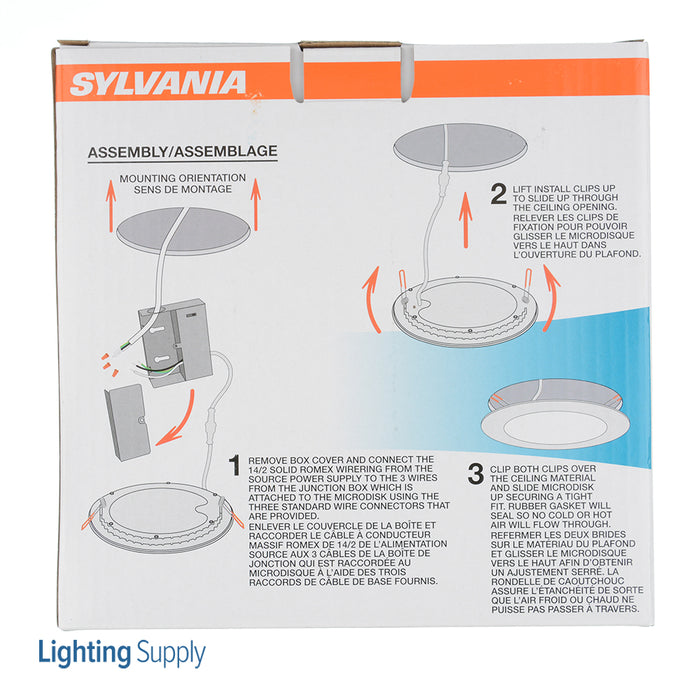 Sylvania Slim Microdisk 6 Inch 1200Lm 90 CRI 5 CCT Selectable 2700/3000/3500/4000/5000 16W 120V Phase-Cut Dimmable (61405)