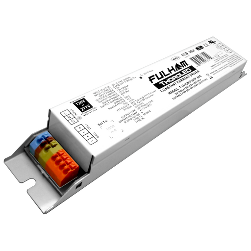 Fulham Workhorse LED 0-10V Dimming Driver 120-277V Input 60W Maximum Programmable 250-1050mA Constant Current Linear Case With Terminals (T1M1UNV105P-60E)
