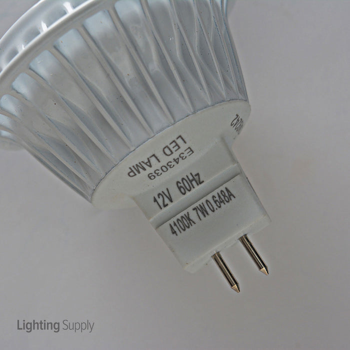 TCP 7W MR16 LED 4100K 12V 500Lm 82 CRI Bi-Pin GU5.3 Base Dimmable Flood Bulb (LED712VMR16V41KFL)