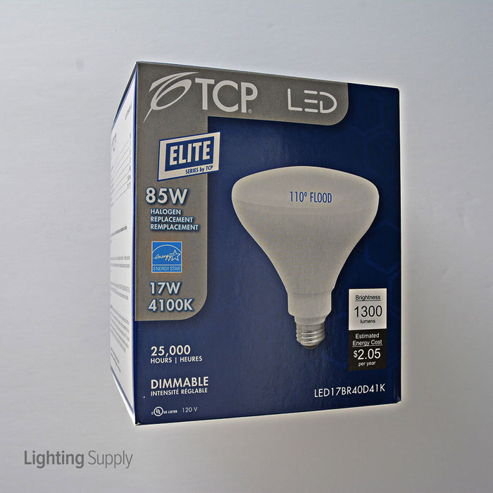 TCP 15W 4100K 1700Lm Medium E26 Base Dimmable LED BR40 Bulb 120V (LED17BR40D41K)